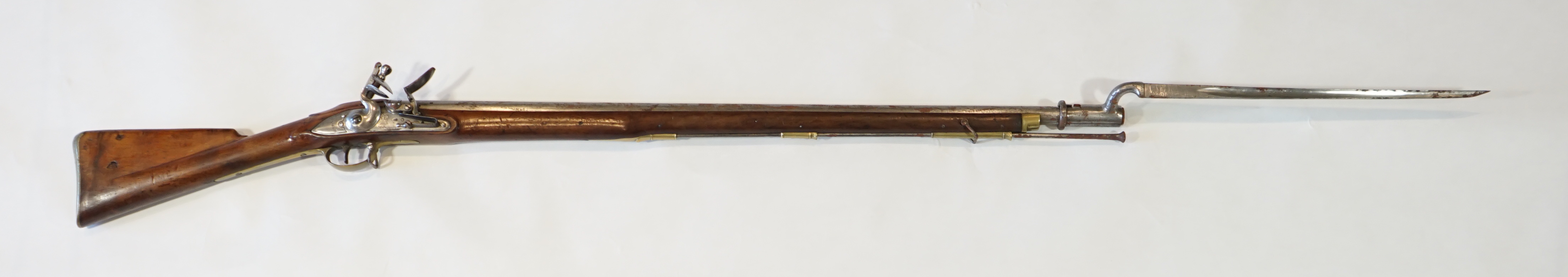 A 10 bore Brown Bess British military flintlock musket, barrel length 36.5 inches